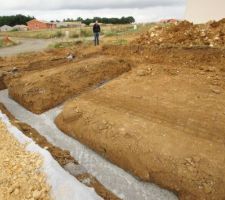 B&eacute;ton maigre en fond de fouilles, &eacute;paisseur 40cm