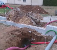 Distribution des reseaux qui passent sous le garage