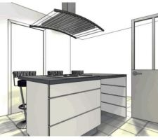 Ilot central de la future cuisine