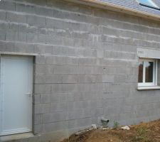 Vue de la porte de service et fen&ecirc;tre de cuisine