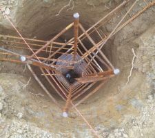 Ferraillage en d&eacute;tail d'un puits (d&eacute;gagement)