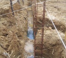 Ferraillage des puits (salon cellier entr&eacute;e)