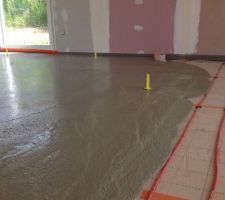 RDC - salon/sam - coulage chape définitive