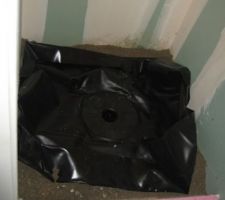 Preparation de la douche à carreler