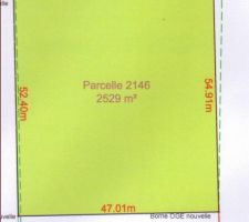 Plan du terrain, est descendante vers le bas du terrain.