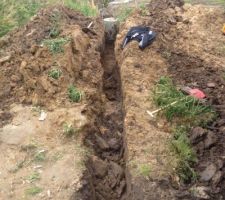 Début réalisation tranchée commune eau EDF PTT