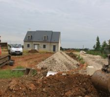 Travaux de déplacement des terres et tranchée technique