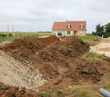 Travaux de déplacement des terres et tranchée technique