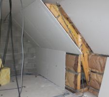 Placo de l'étage en cours