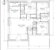 Le plan avec les modifications qu'on a souhaité apporter au plan initiale de leur maison catalogue