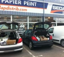 R&eacute;cup&eacute;ration de notre commande pour la peinture de la maison