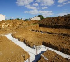 Semelles filantes dos&eacute;es &agrave; 350Kg/m3