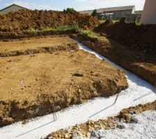 Semelles filantes dos&eacute;es &agrave; 350Kg/m3