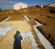 Semelles filantes dos&eacute;es &agrave; 350Kg/m3