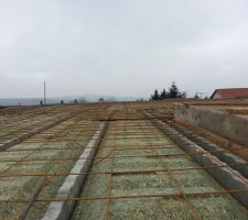 Pr&eacute;paration de la dalle de l'&eacute;tage