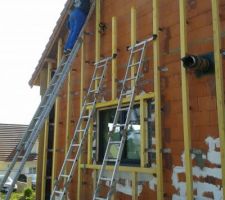 Ossature bois pour isolation exterieure