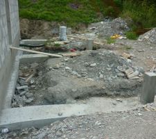 La base des piliers de l'abri voiture