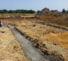 Fond de fouille protégé par le gros béton