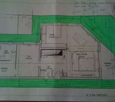 En vert, la future terrasse...