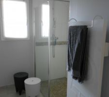 Salle de bain APRES mur gris