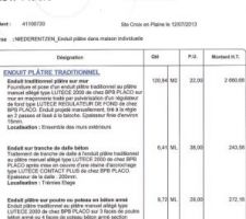 2eme devis platre:
Dans les memes tarifs que le 1er...
D'autres devis en cours