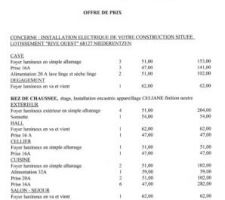 1er devis electricit&eacute;