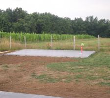 Dalle pour prochain abris de jardin 18m2