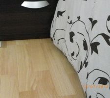 Parquet stratifié 7mm commandé pour toutes les chambres (ainsi que les plinthes assorties et la sous couche 5mm).