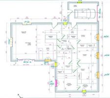 Et voici le plan de la maison en L arrêté avec le constructeur. Nous vous laissons seuls juges...