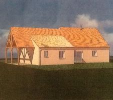 Maison vue de derrière du permis de construire