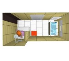Aperçu 3D de la salle de bain du rdc par R.Suchet