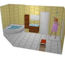 Aperçu 3D de la salle de bain du 1er étage  par R.Suchet