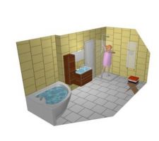 Aperçu 3D de la salle de bain du 1er étage  par R.Suchet