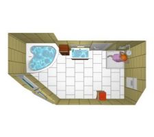 Aperçu 3D de la salle de bain du 1er étage  par R.Suchet