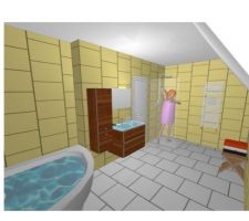 Aperçu 3D de la salle de bain du 1er étage  par R.Suchet