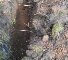 Raccordement au réseau d'eau
la tranchée sur mon terrain pour y mettre le regard