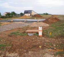 Mise en place des coffrets ERDF et du fourreau FT