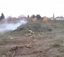 Terrain au moment ou nous avons du enlever tous les arbres