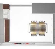 Premières esquisses de la cuisine (surface 12 m2)