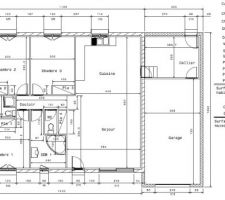 Le plan de la maison surface 94m²