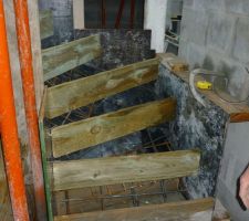 Preparation escalier beton