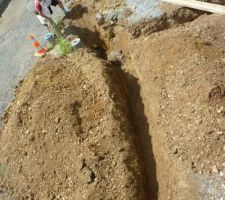Tranché eaux pluviales et eaux usées