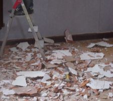 Casse du plafond en brique