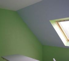 Chambre une vert sauterelle et bleu banquise