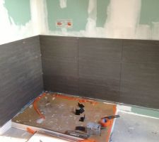 Carrelage mural des salles de bain en cours