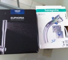 Douchette et tuyau silverflex pour le mitigeur cascade de la baignoire