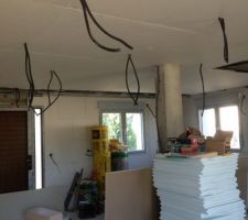 Début des plaques sur faux plafonds