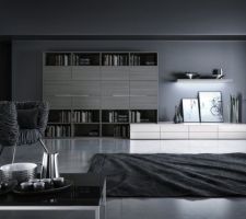 Pour le RDC type de gris anthracite pour 1 ou 2 murs: soit un très foncé (comme ici), soit un bcp plus clair.