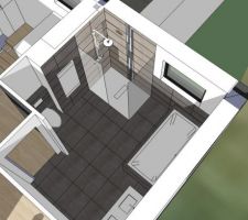 Esquisse carrelage salle de bains familiale