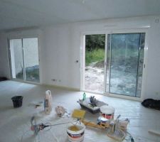 Un aper&ccedil;u du mat&eacute;riel des peintres.